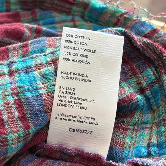 We The Free double layered Multicolor Plaid Button Down Shirt Sz L excellent - Picture 6 of 8